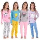 Pijama Infantil Feminino Estampado Longo de Frio Roupa de Dormir Menina Inverno - FREE STORE