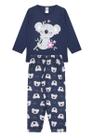 Pijama Infantil Feminino Inverno Coala - Hey Kids Azul 