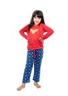 Pijama Infantil Feminino Longo Inverno Mulher Maravilha