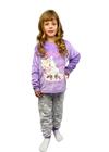 Pijama infantil fleece inverno longo meninas