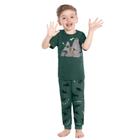 Pijama Infantil Kyly Camiseta e Calça Algodão Estampa Brilha no Escuro Verde