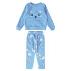 Pijama Infantil Longo em Fleece Menina Malwee Azul