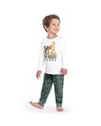 Pijama infantil longo masculino 100% algodão com estampa que brilha no escuro com punho