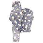 Pijama Infantil Longo Roupa de Dormir Fleece Plush Soft Inverno Ovelha Azul - Tam. 02