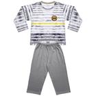 Pijama Infantil Look Jeans Longo Listra Cinza - CINZA - 03