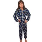 Pijama Infantil Macacão Kigurumi Estrelas Azul