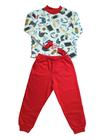 Pijama infantil masculino de inverno moletinho peluciado por dentro 0 a 4 anos