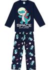 Pijama Infantil Masculino Inverno Marinho Space Explorer Brilha no Escuro - Kyly