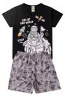 Pijama Infantil Masculino Verão Space Fun - Hey Kids - Preto