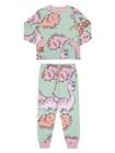 Pijama Infantil Menina De Moletom Dinos Verdes Alakazoo