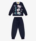 Pijama Infantil Menina Em Meia Malha Rovi Kids Azul