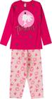 Pijama infantil menina rosa manga longa barbie 1 ano a 8 anos