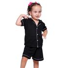 Pijama Infantil Menina Verão Americano Blusa com Gola e Short Brenda