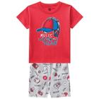 Pijama Infantil Menino Camiseta Brilha No Escuro E Bermuda