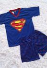 Pijama Infantil Menino Manga curta e short Super Homem Heroi