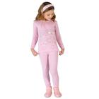 Pijama Infantil Modal Corujinha Rosa Brilha No Escuro Dedeka