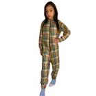 Pijama Infantil Soft Quentinho Fofinho Xadrex Marrom