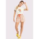 Pijama Juvenil Lunender em Viscose na cor Off White