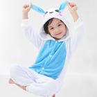 Pijama Kigurumi Coelho Branco Com Azul Infantil Macacão