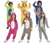 Pijama kigurumi infantil macacão fantasia bichinhos-inverno