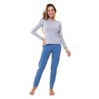 Pijama Longo Feminino E-Pijama By Sepie 5090/LS223 Poliviscose - Marinho Poá