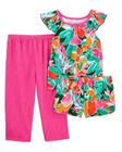 Pijama Longo Infantil 3 Peças Floral Tropical Carter's