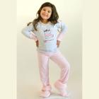 Pijama Longo Infantil de Meninas Inverno Em Malha Plush