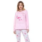 Pijama Longo Moletinho Doce Luar 10872 Floral - Rosa