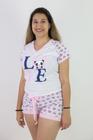 Pijama love panda feminino adulto