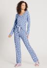 Pijama Lunender Longo Confetti Azul