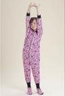 Pijama macacão infantil e teen panda princesa púrpura moletinho com elastano *sem felpa*