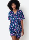 Pijama Manga Curta Viscose Feminino Panda Miami - Puket