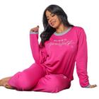 Pijama Manga Longa Estampado Look Felicidade Corpo Sensual Frio Frontal Conjunto