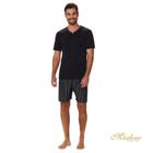 Pijama Masculino Curto Listrado Preto