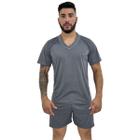 Pijama Masculino Gola V Meia Manga com Short Roupa de Dormir