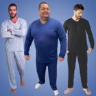 Pijama Masculino Inverno Liso Longo Manga Longa P M G GG G1 G2 G3