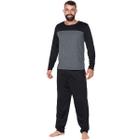Pijama Masculino Longo Vekyo Modas Inverno Bicolor Confortável Roupa de Dormir Blusa e Calça