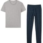 Pijama masculino manga curta com calça estampada Malwee