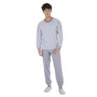 Pijama Masculino Manga Longa Listrada Calça Solto Adulto Canelado Quentinho Inverno Marca Victory