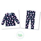 Pijama Menina Kyly Blusa em Algodão e Calça em Cotton Corujinhas- Azul Marinho