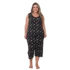 Pijama Plus Size Capri Regata Verão Bermuda