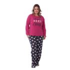 Pijama Plus Size de Inverno Feminino Tradicional Victory