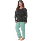 Pijama Plus Size Feminino malha suede Comprido g3 g4 amamentação Inverno toque macio quentinho