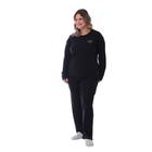 Pijama Plus Size Frio Inverno Com Bordado Feminino Adulto