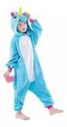 Pijama Unicórnio Azul Macacão Infantil Cosplay Fantasia