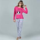 Pijama Vekyo Feminino Longo Inverno Estampado Malha