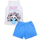 Pijama Verão Regata Menina Ursinhos Panda Infantil