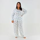 Pijama Victory Plus Size Manga Longa com Calça Feminina