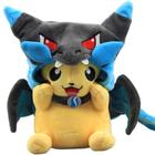 Pikachu Mega Charizard X Pelúcia Pokemon Cosplay Roupa 22cm - Manú Presentes