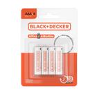 Pilha AAA LR03 Blister Black + Decker Alcalina kit 4 un.